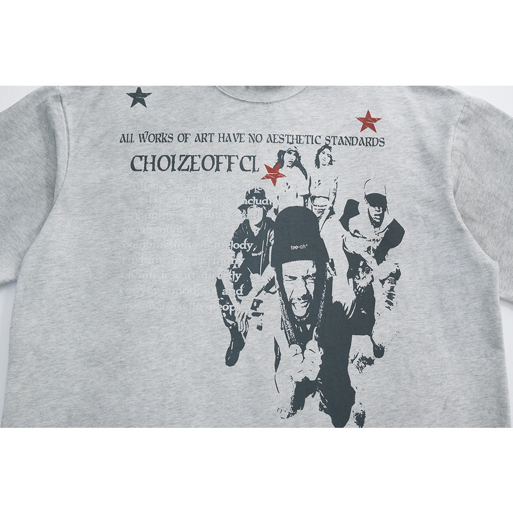 Nostalgia T Shirts Vintage Portrait Print Short Sleeve T-Shirt