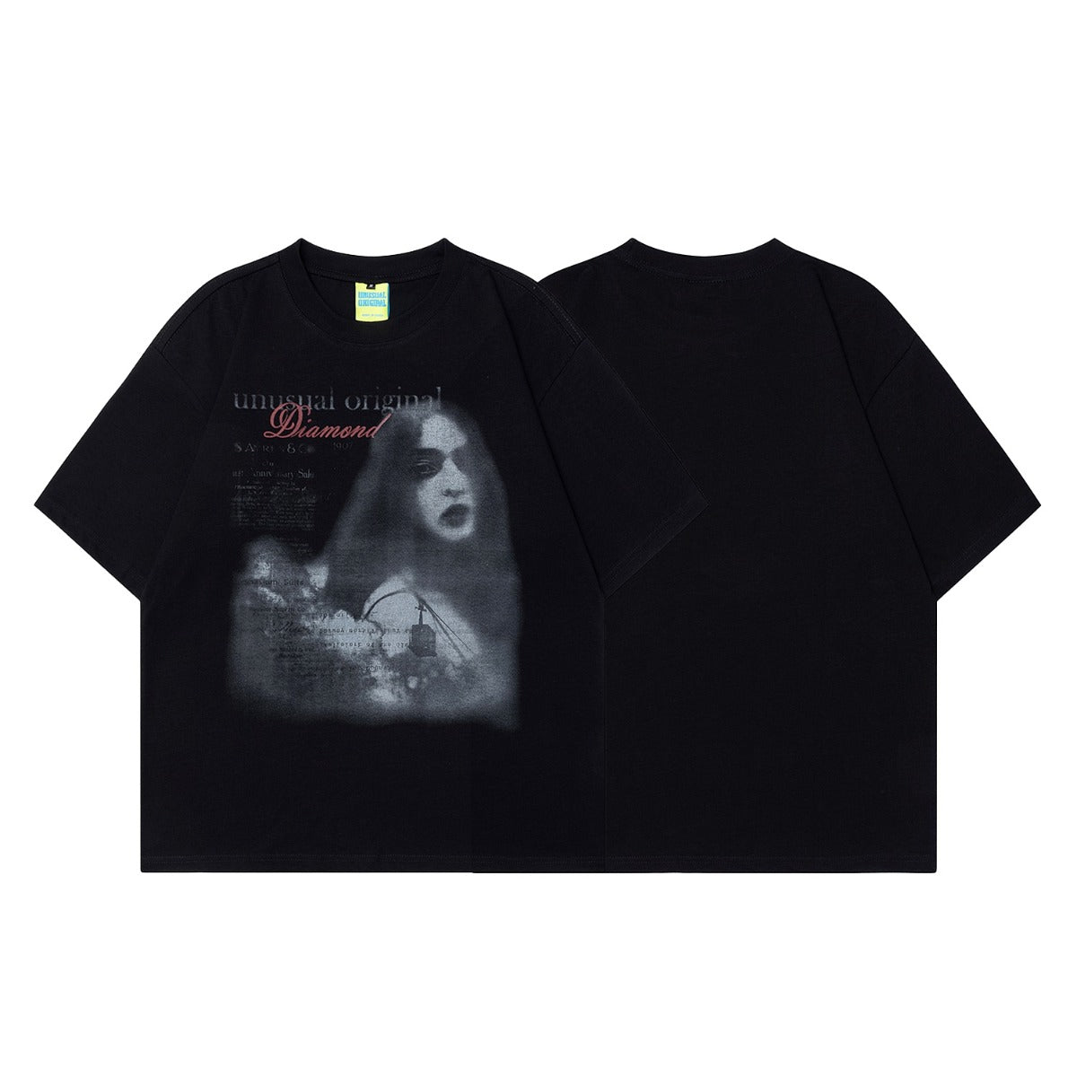 90s West Coast Hip Hop Fashion T Shirts Vintage Old Fuzzy Portrait Print Oversize Short Sleeve T-Shirt