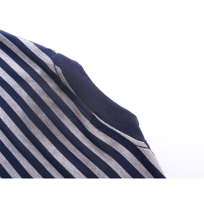 Casual Street Wear Striped T-Shirt Summer Casual Crew Neck T-Shirt Top