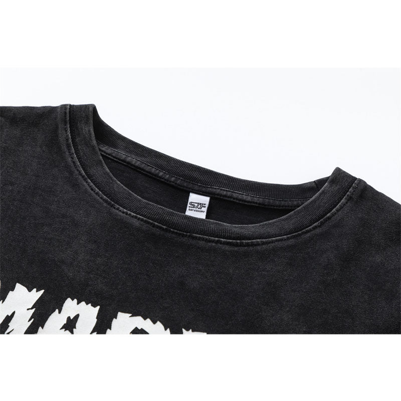 Vintage Tišö Rt Alphabet Short Sleeve T-Shirt Summer Loose Top