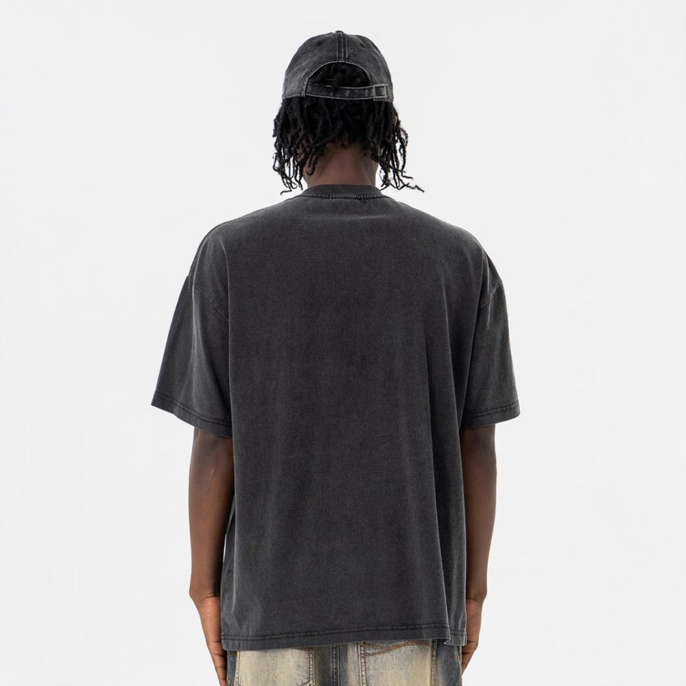 Vic Streetwear Summer Vintage Old Crew Neck Short Sleeve T-Shirt