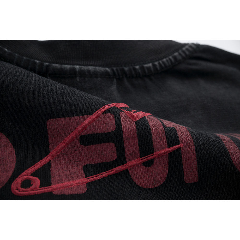 Nostalgia T Shirts Vintage Crew Neck T-Shirt Embroidered Letters Loose Casual