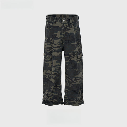Rock Revival Jeans Camouflage Straight Pants Tooling Casual Pants