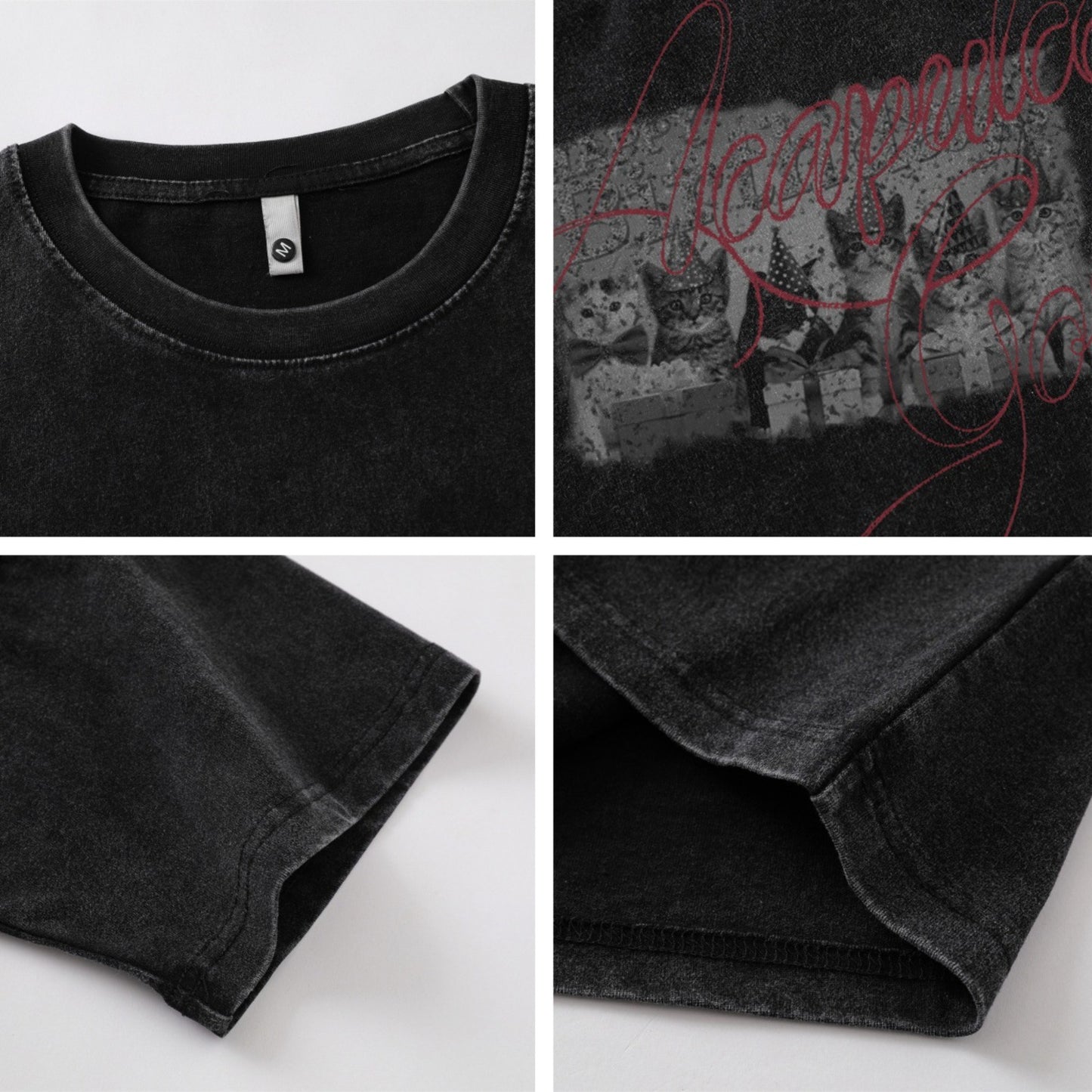 Distorted vintage short-sleeved t-shirt summer oversize casual top