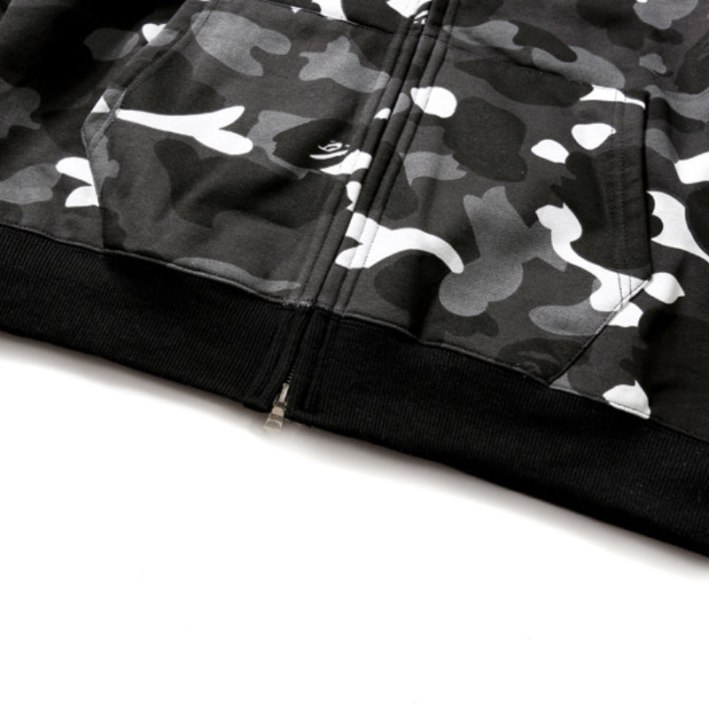 Ape Hoodie Luminous Camouflage Spotted Shark Double Hooded Zip Sweater