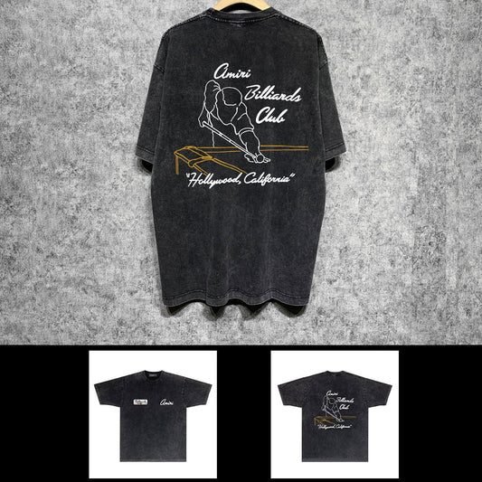 Amiri washed t-shirt billiards sketch short sleeve