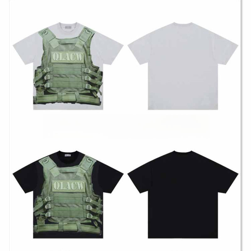 Vintage 90s Hip Hop Clothing Spring/Summer Crew Neck Short Sleeve T-Shirt