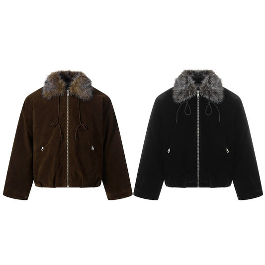 Unisex Down Jacket Men's Winter Warm Fur Collar Jacket