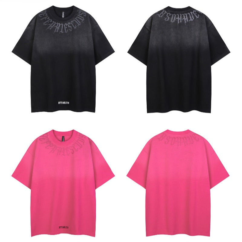 80s And 90s Vintage T Shirts Gothic print gradual change T-shirt