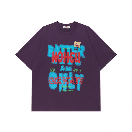 Vintage tarz t shirt summer alphabet print crew neck short sleeve t-shirt
