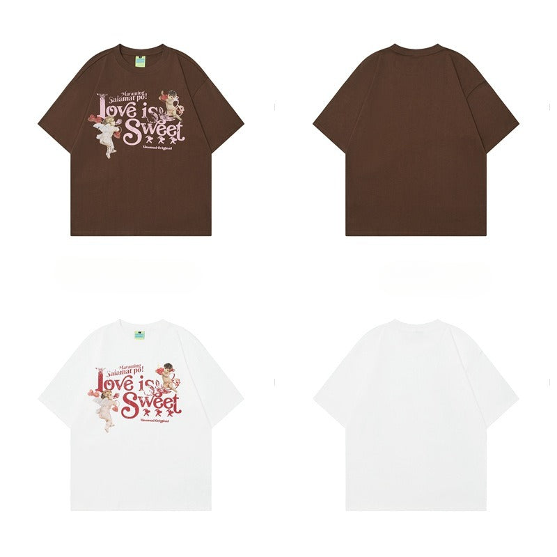 90s West Coast Hip Hop Fashion T Shirts Fun Cartoon Print Short Sleeve T-Shirt