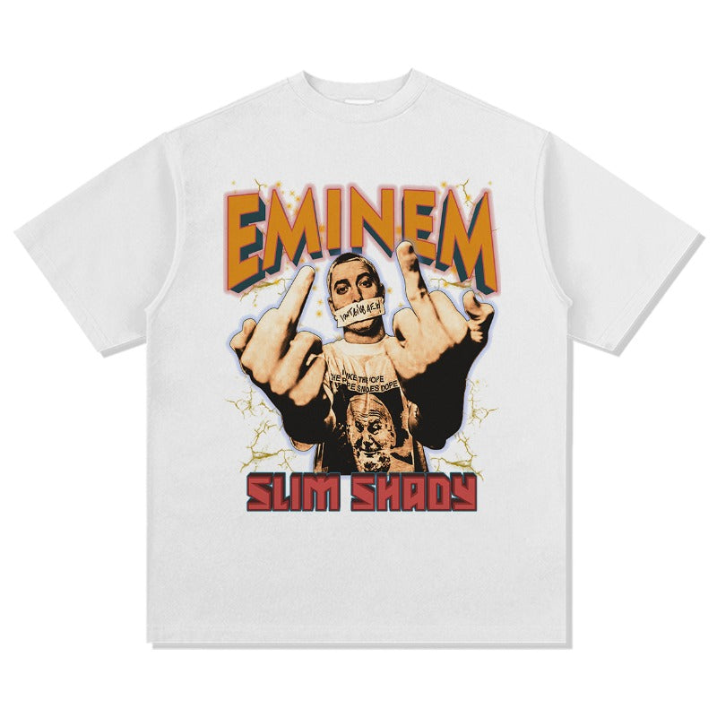 New york hip hop shop vintage hip hop Eminem print short sleeve t-shirt