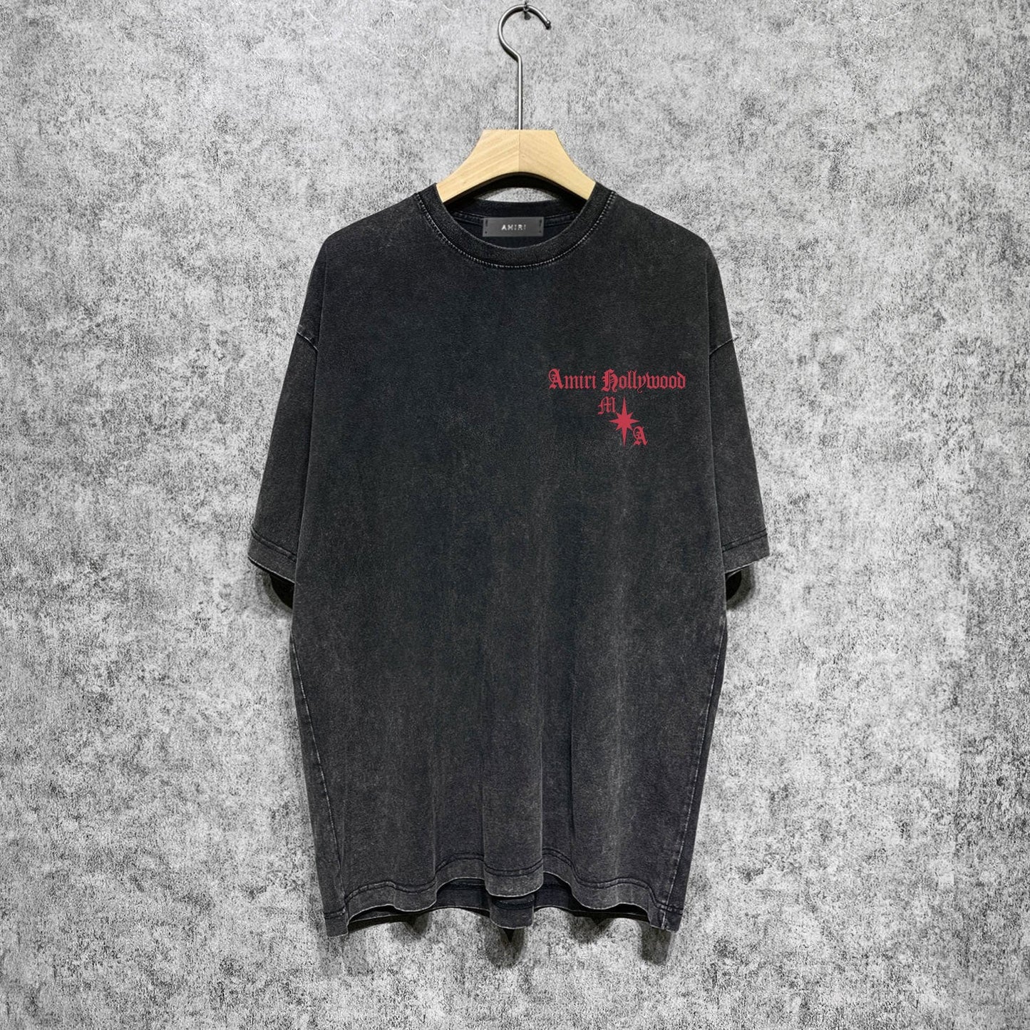 Amiri washed t-shirt sanskrit printing short sleeve