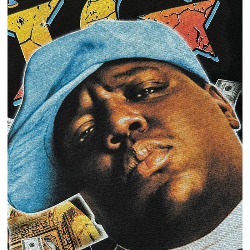 Streetwear masculino vintage hip hop Biggie Smalls print short sleeve t-shirt