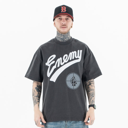 Vintage College Shirts Summer, Letter Print Short Sleeve T-Shirt