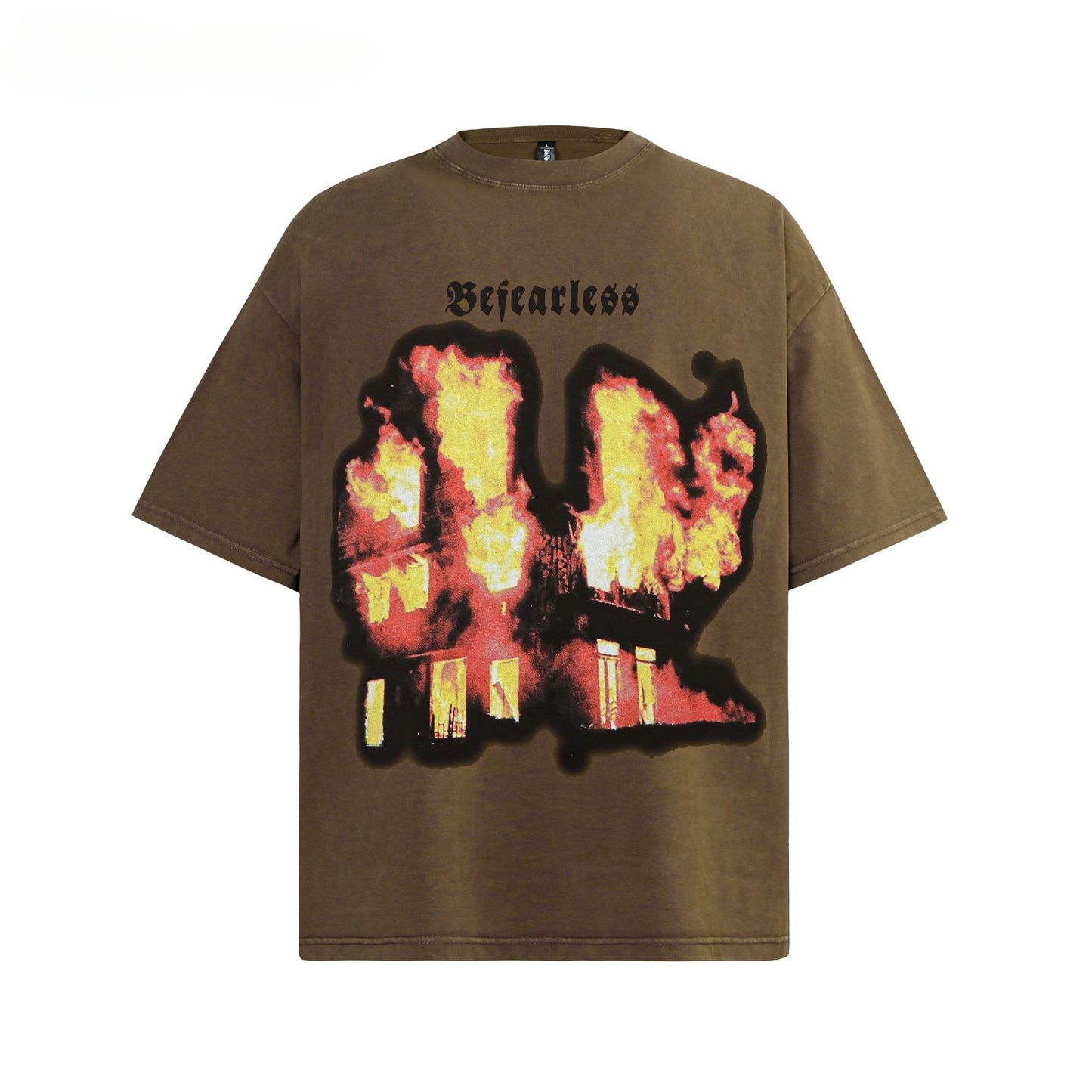 80s And 90s Vintage T Shirts Flame Short Sleeves Men's and Women's Summer Loose