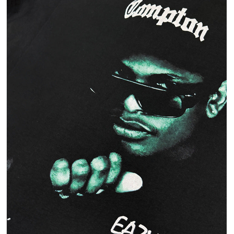 Marcas streetwear usa vintage hip hop Eazy-E print short-sleeved t-shirt