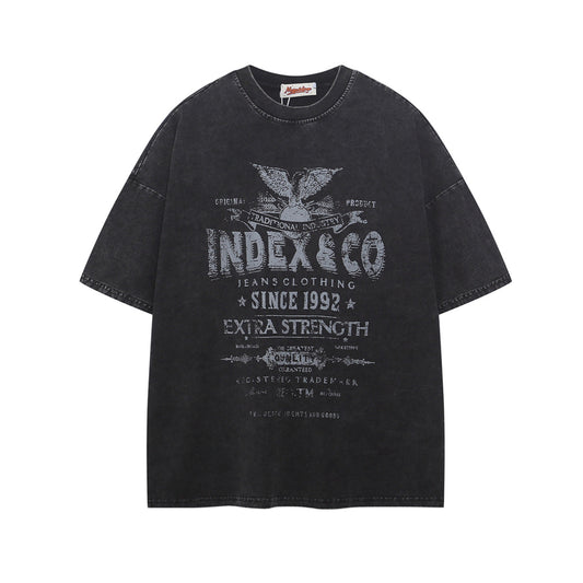 Hip Hop Clothing Summer Hip Hop Washed Old T-Shirt Short Sleeve