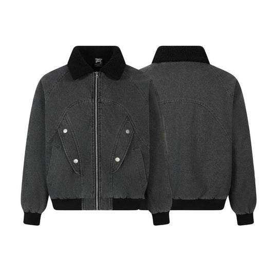 Unisex Down Jacket Men's Winter Fur Collar Cotton