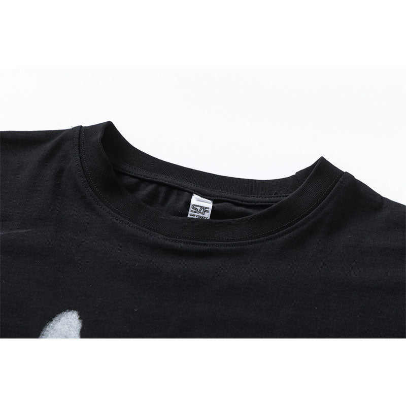 Vintage Tišö Rt Graffiti Crew Neck Short Sleeve T-Shirt Summer Loose Casual Top