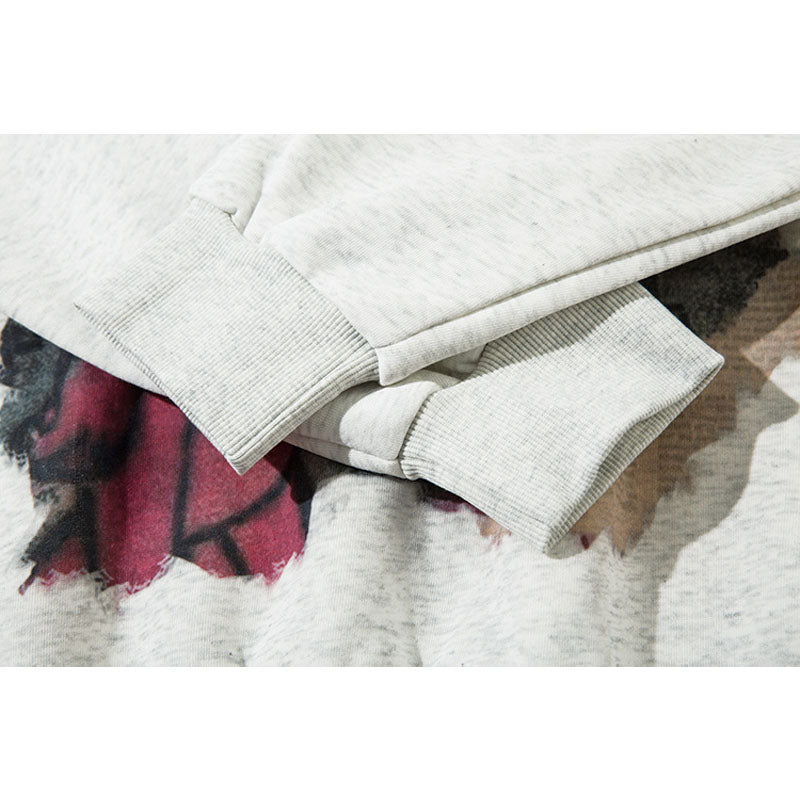 Streetwear Hoodie Vintage Cartoon Animal Print Hooded Sweater