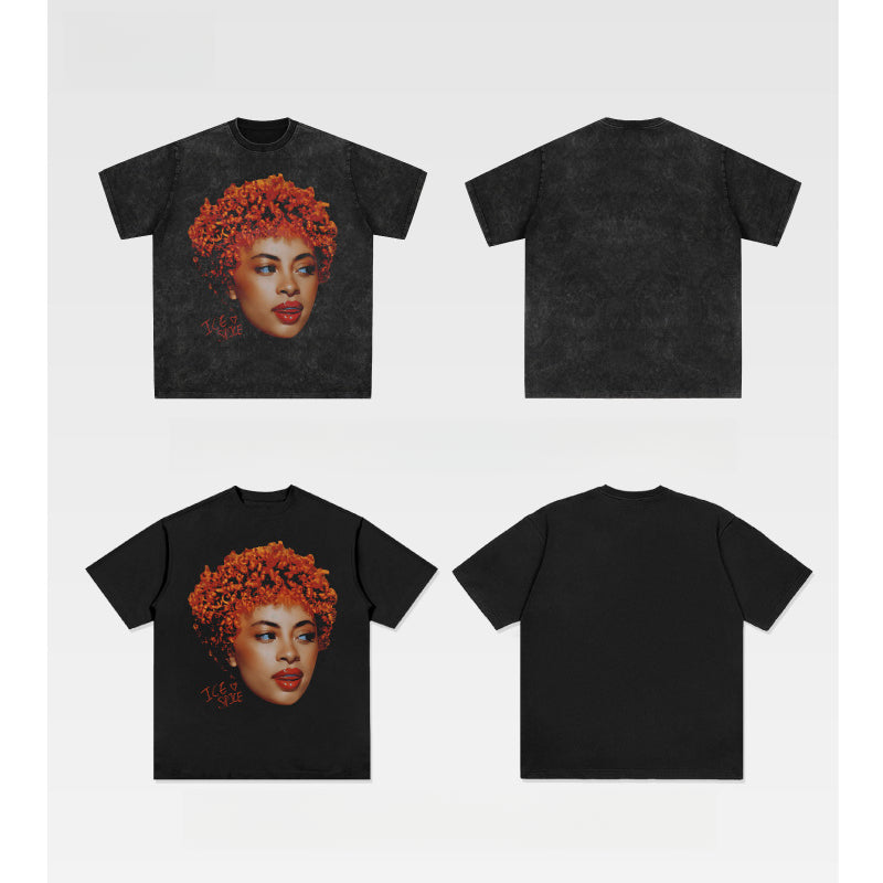 Cool t rapper vintage hip hop Ice Spice print short sleeve t-shirt