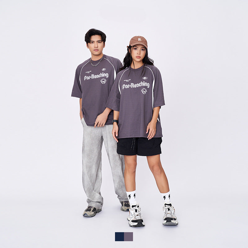 Racing oversized t shirt summer racing suit short sleeve t-shirt