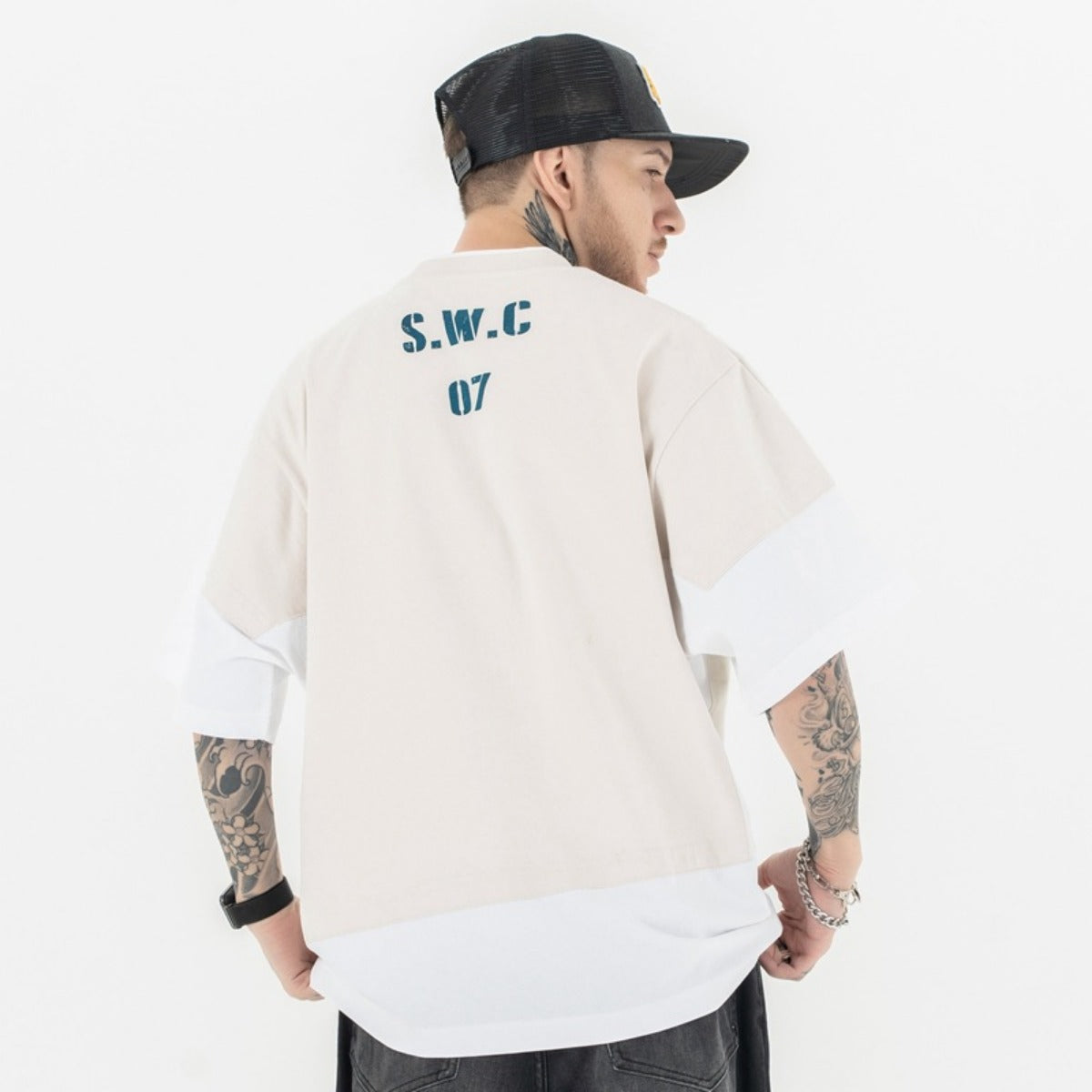 Vic Streetwear Summer Letter Print Short Sleeve T-Shirt