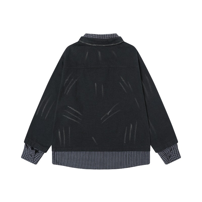 Unisex long-sleeved shirt autumretro lapel