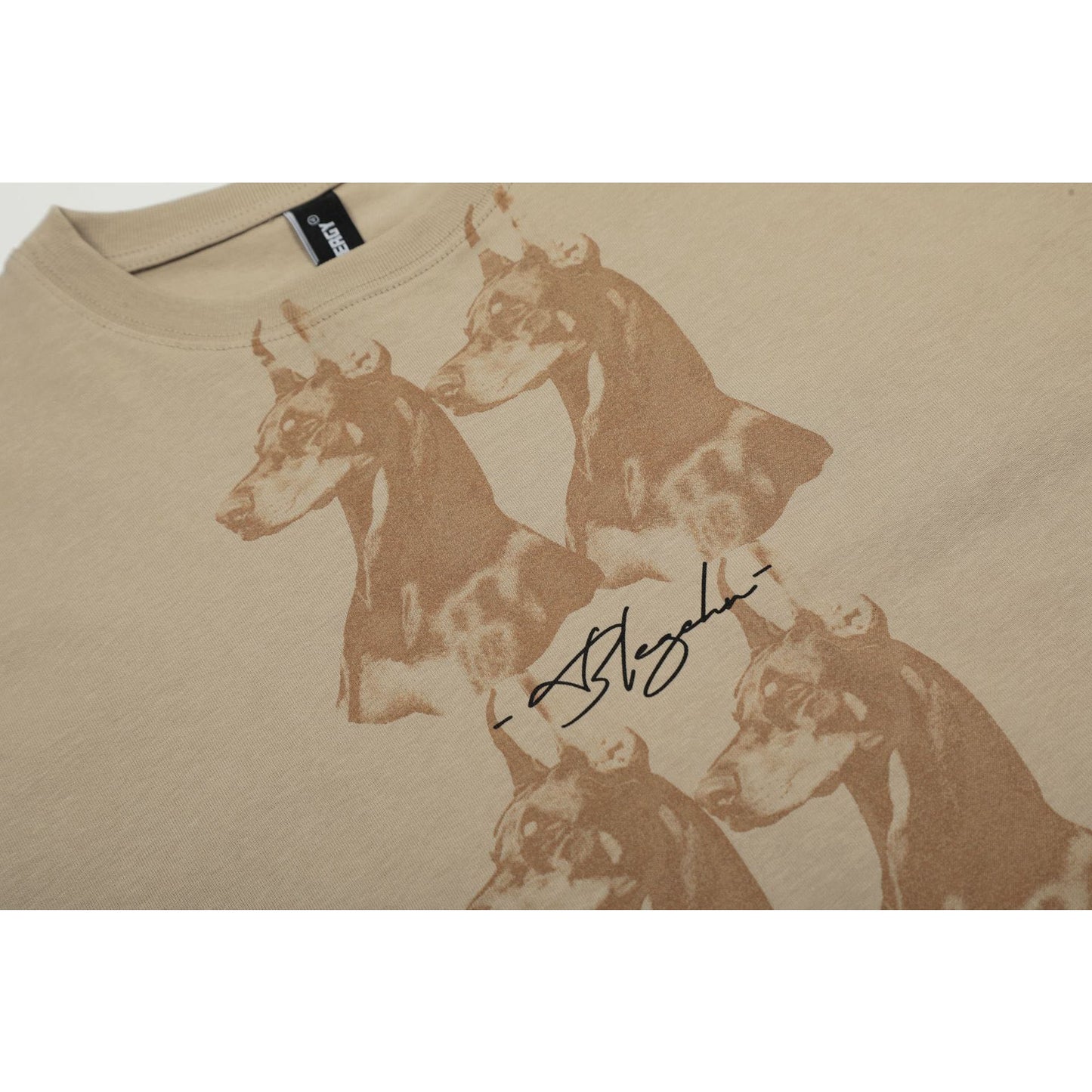 Retro Style Shirt For Men Summer Vintage Doberman Print Short Sleeve T-Shirt