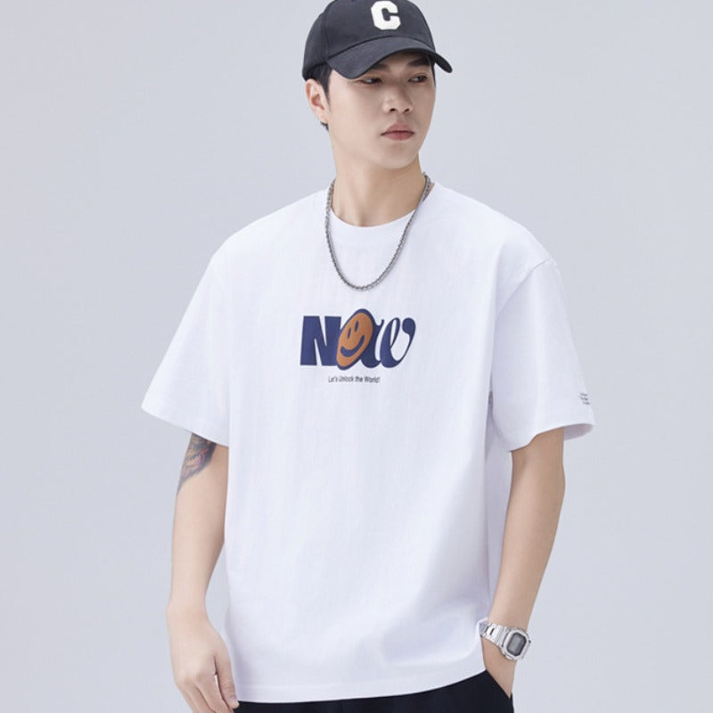 Mens T-shirts Summer Print Short Sleeves Loose