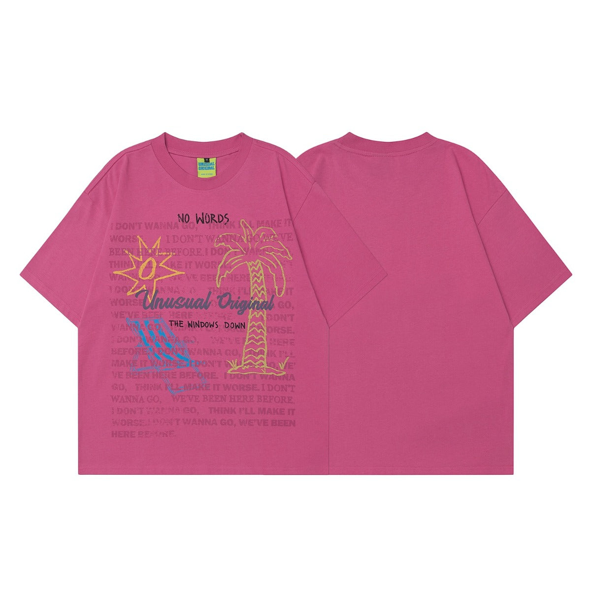 90s West Coast Hip Hop Fashion T Shirts Summer Seaside Vacation Creative Graffiti Printed Loose Short Sleeve T-Shirt