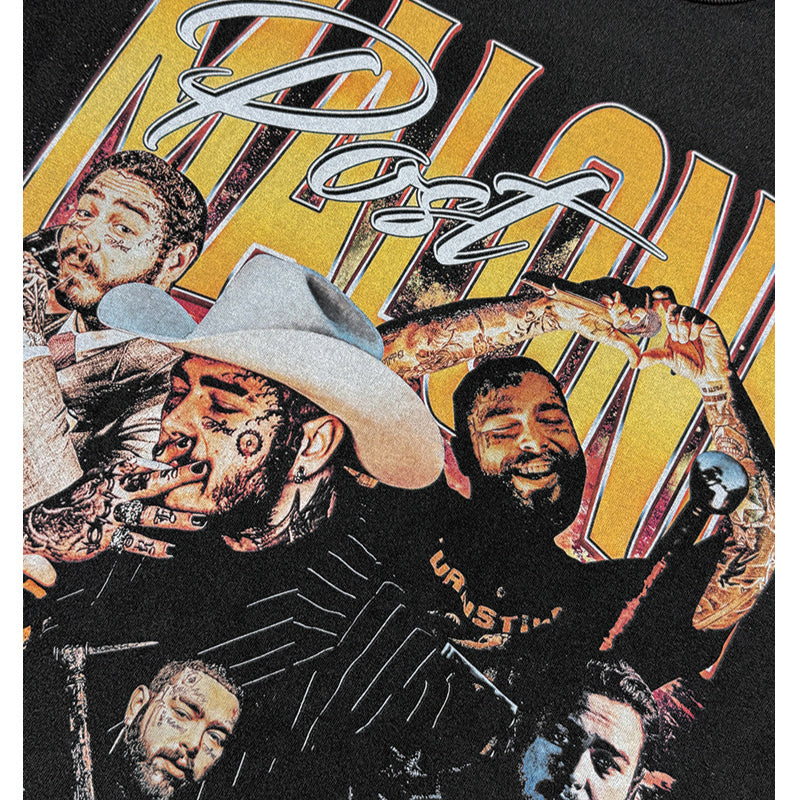 New york hip hop shop vintage hip hop Potz Ma Long Post Malone print short sleeve t-shirt