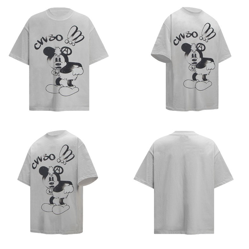 80s And 90s Vintage Fun Cartoon Print Short Sleeve T-Shirt