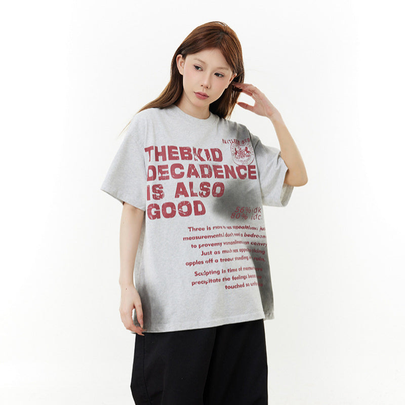 Hip Hop Clothes New York Letter Print Short Sleeve T-Shirt Summer Oversize Loose Casual Top