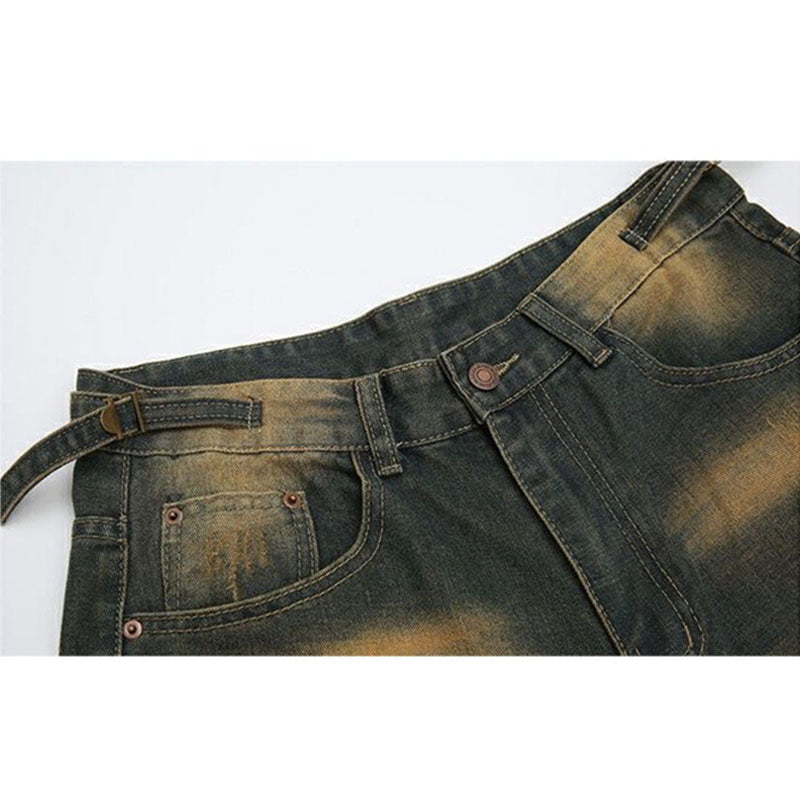 Casual Street Wear Ripped Jeans Straight Pants
