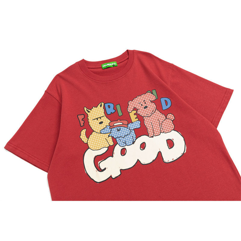Hip Hop Shirts For Boys Cartoon Printed Short Sleeve T-Shirt Loose Casual Hip Hop