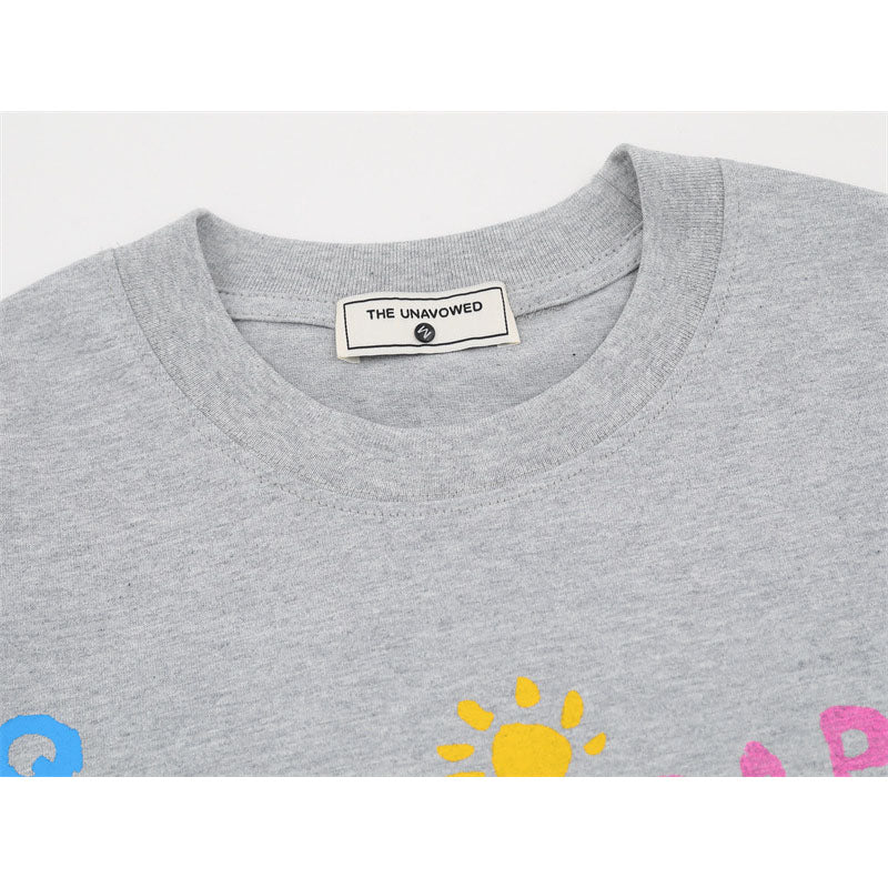 US drip outfits Summer Vintage Casual Loose Short Sleeve T-Shirts