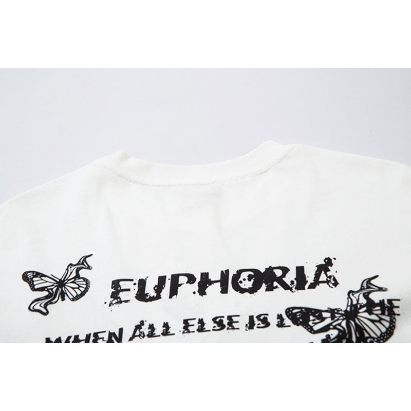 Marcas De Streetwear Vintage Hip Hop Butterfly Graffiti Long Sleeve T-Shirt