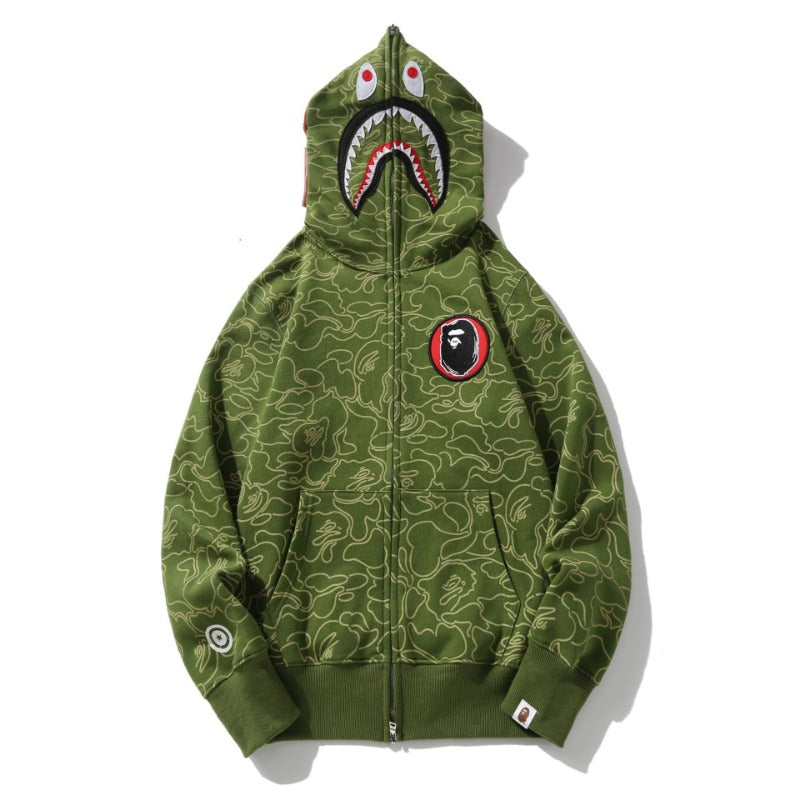 Ape Hoodie Autumn/Winter Camouflage Shark Hooded Cardigan Sweater Jacket