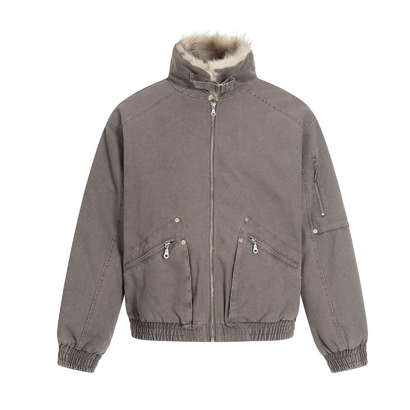 Unisex Down Jacket Men's Winter Fur Collar Padded Jacket