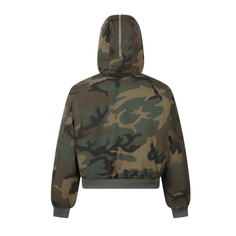 Unisex Down Jacket Men's Winter Camouflage Fur Collar Padded Jacket