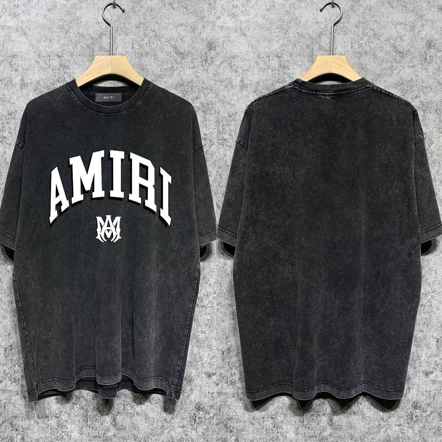 Amiri washed t-shirt spider projection printing short sleeve