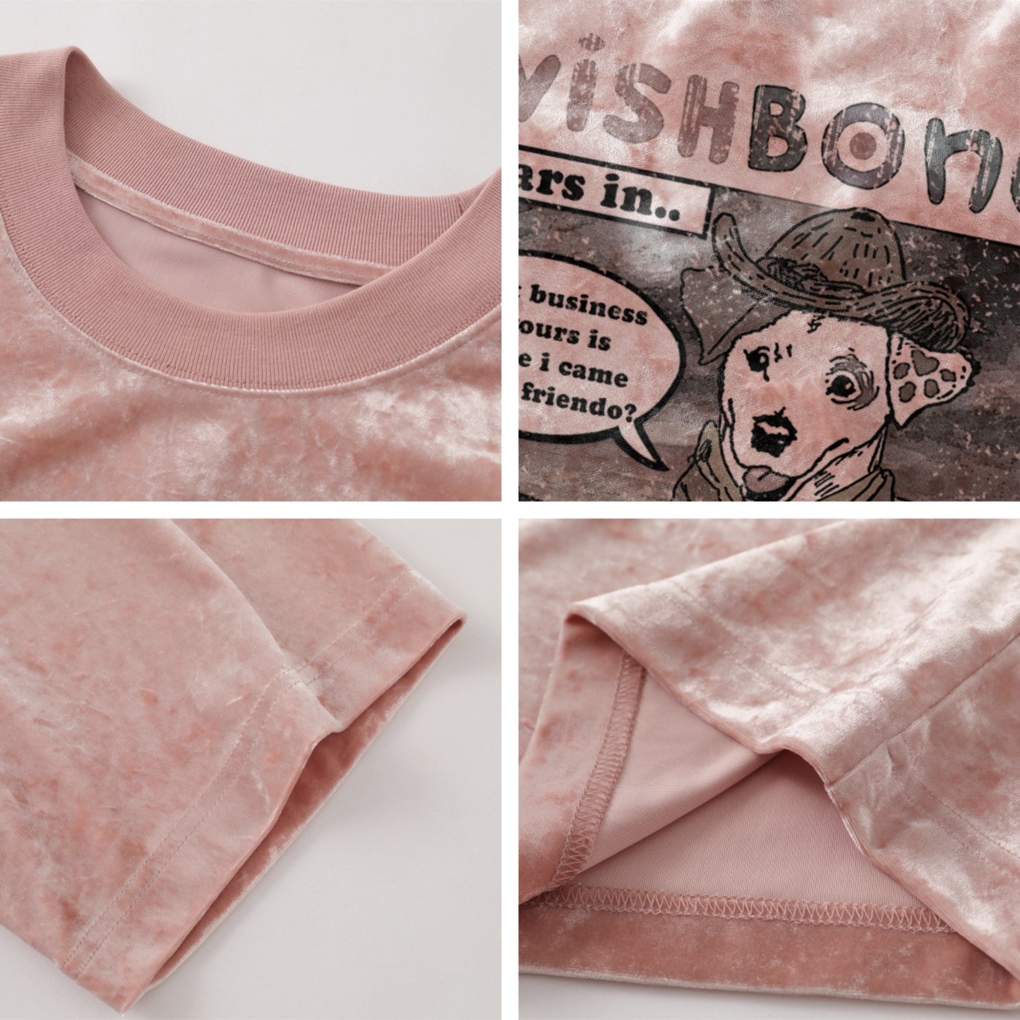 Distorted vintage puppy letter print short sleeve t-shirt summer loose casual top