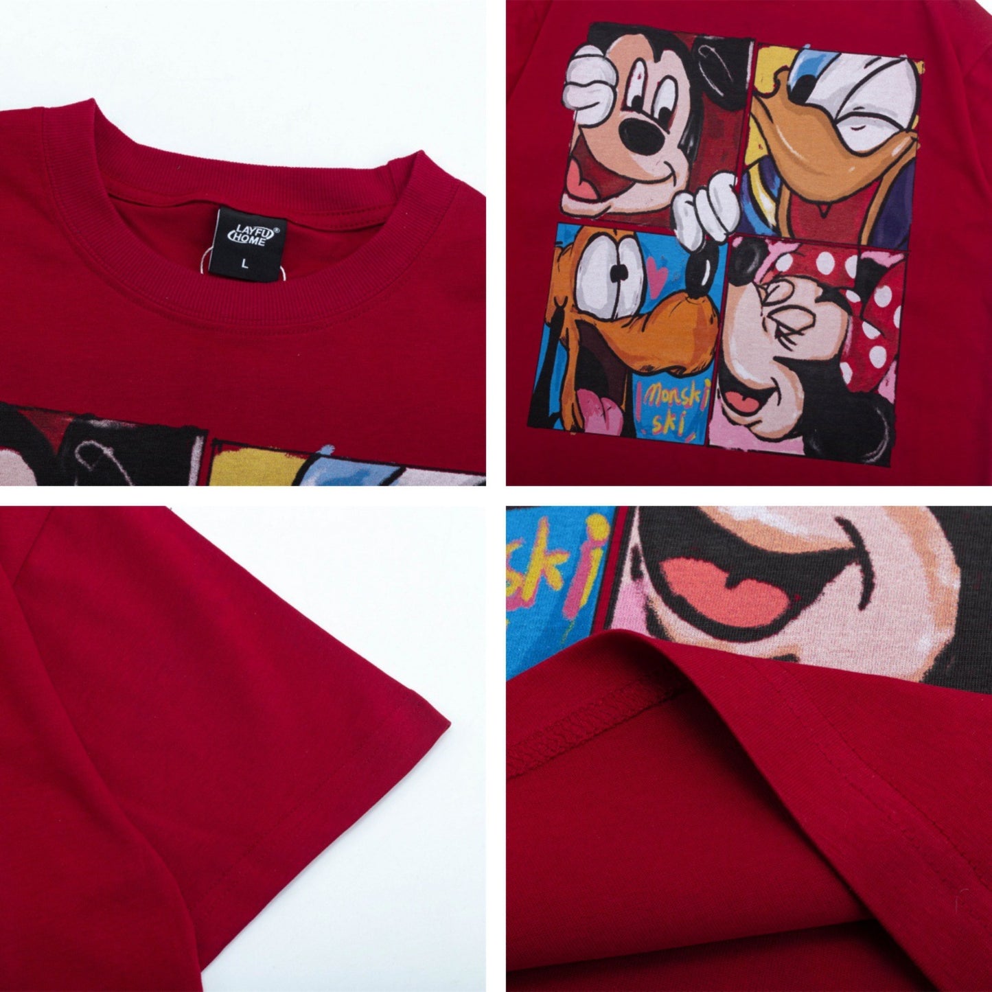 Vintage tarz t shirt vintage mickey print short sleeve t-shirt summer loose casual top