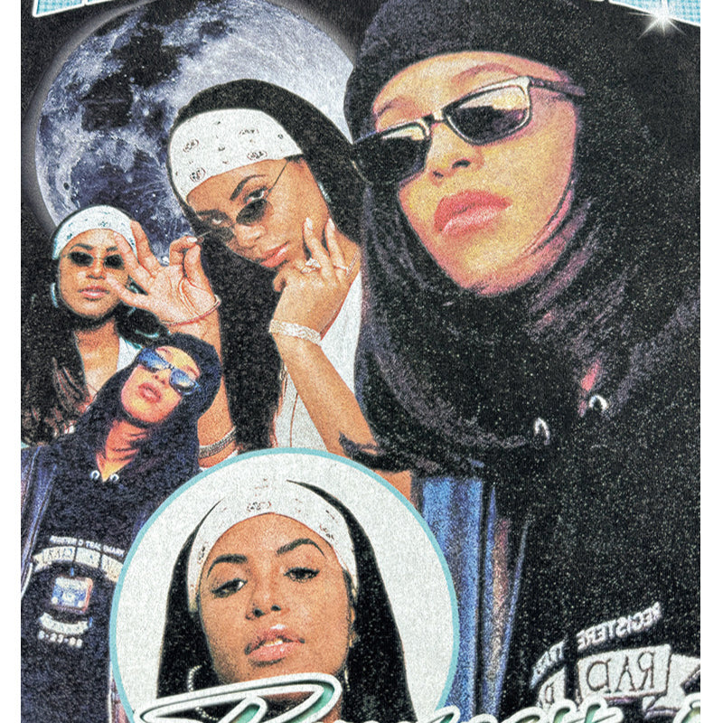 Cool t rapper vintage hip hop Aaliyah print short sleeve t-shirt