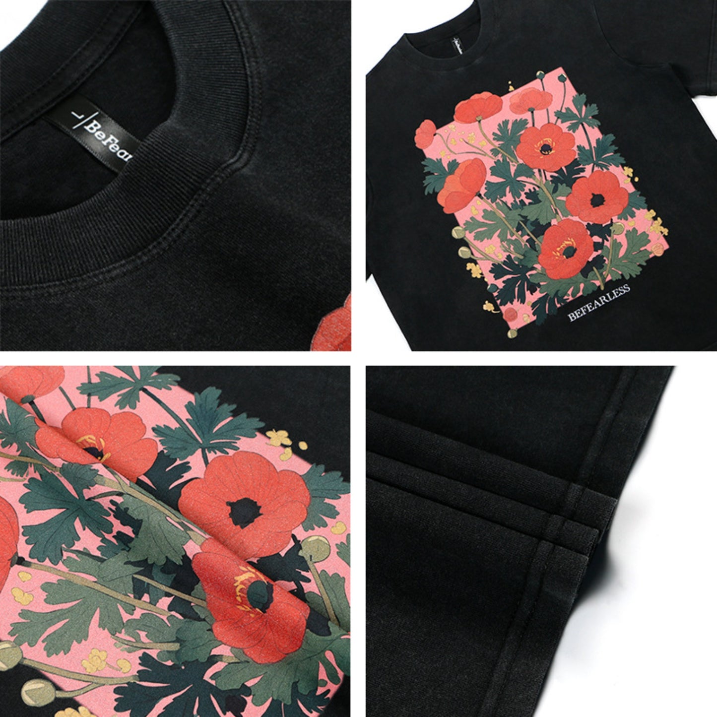 80s And 90s Vintage T Shirts Make Old Floral Short Sleeves Summer Loose For Men And Women