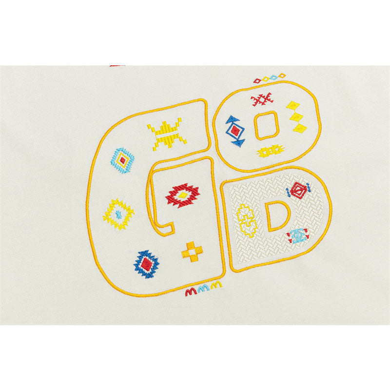 Hip Hop Shirts For Boys Embroidered Short Sleeve T-Shirt Vintage Casual