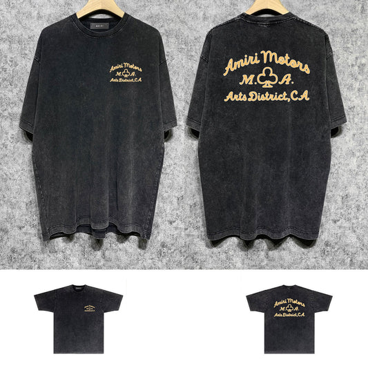 Amiri washed t-shirt mvprinting short sleeve
