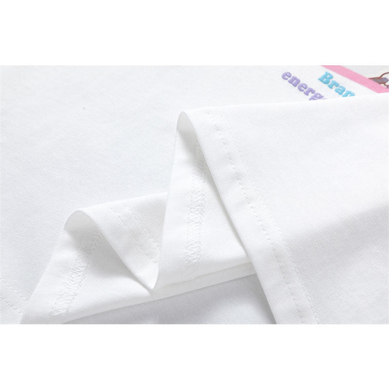Vintage Tišö Rt Cartoon Printed Short Sleeve T-Shirt Summer Loose Top